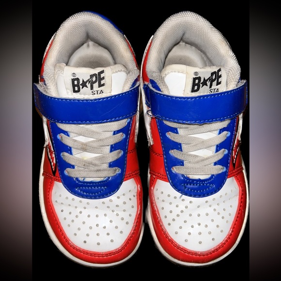 BAPE Bapesta Shark Low Sneakers Kids Size 17 - Picture 3 of 3